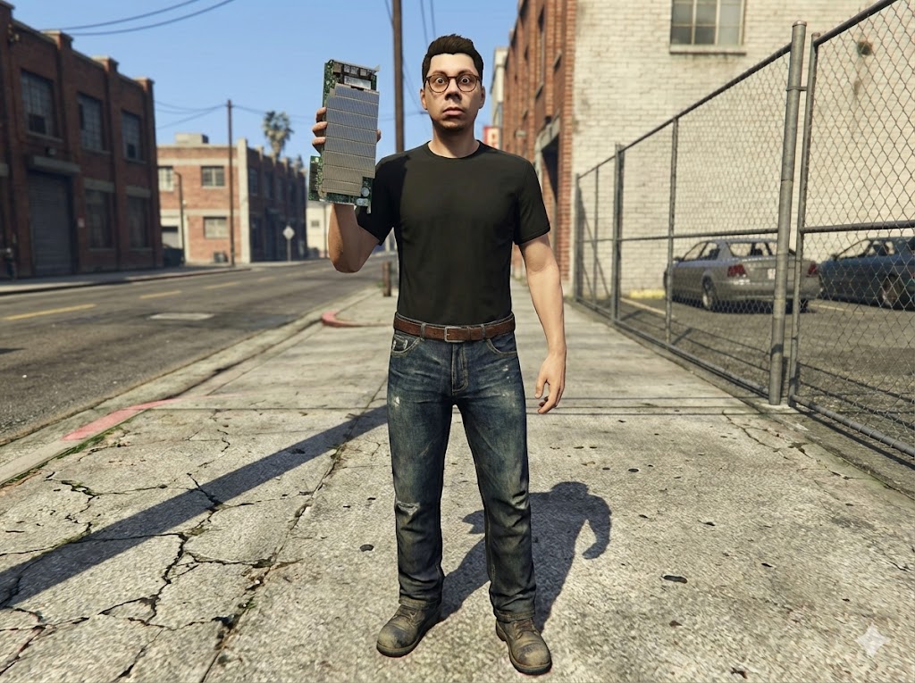 Personagem 3D no estilo GTA V criado com IA